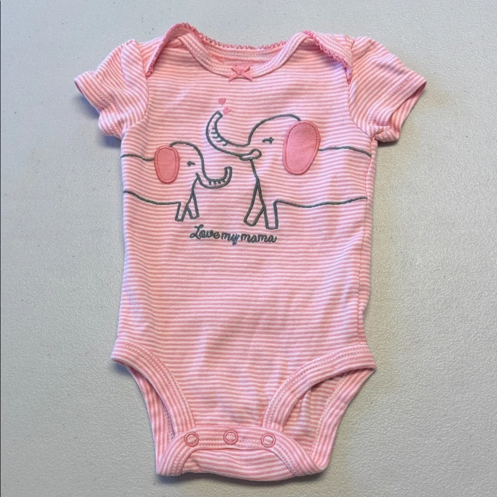 Carters Pink Elephant Bodysuit